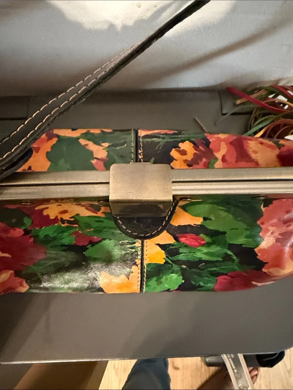 Patricia Nash Multicolor Floral Frame-Top Shoulder Bag with Tassel